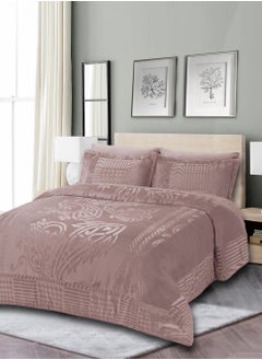 Buy Velvet Comforter Sets, 5 Pcs Single Size, Fits 120 x 200 cm Single Size Bed, With Removable Filling, Soft, Warm in Saudi Arabia