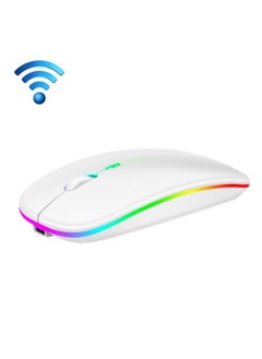 اشتري 3 Keys RGB Backlit Silent Bluetooth Wireless Dual Mode Mouse(White) في السعودية