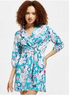 Buy Surplice Neck Printed Dress in UAE