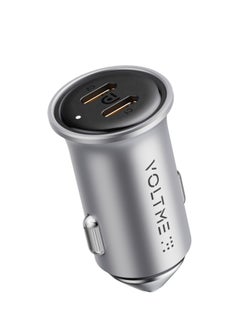 اشتري Fast Car Charger Mini PD 30W Dual Port USB C Car Charger, V-Dynamic technology Alloy Car Adapter for iPhone 15 Pro Max/14/13/12/11, iPad Pro/Air 2/mini, Galaxy Oneplus 11 Pro, Huawei, Xiaomi-Silver في الامارات