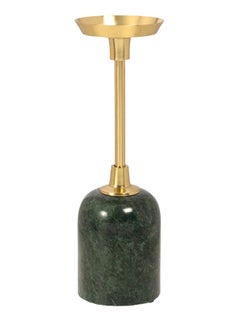 Buy Mett Pillar Candle Holder, Green & Gold- 10x33.5 cm in UAE