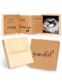 Buy Pregnancy Announcement For Dad Sonogram Picture Frame Wooden Keepsake Box Gift Surprise Pregnancy Reveal Box Dad Baby Announcement Ideas Nursery Décor in Saudi Arabia