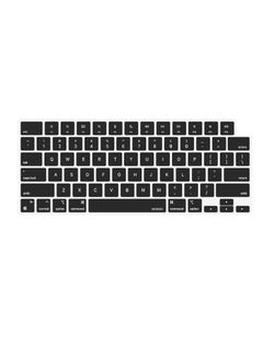 Buy Keyboard Cover Compatible with MacBook Air 13.6 inch M2 A2681 2022 & Compatible with MacBook Pro 14/16 inch M1 Pro/Max A2442/A2485 2022 2021 Protective Waterproof Silicone Skin Black in UAE