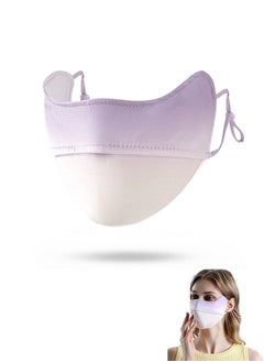 Buy UPF 50 Ice Silk Breathable Protection UV Blush Face Cover with Ear Loops, Soft Washable Reusable Sunscreen Sports Face Mask, Sun Protection Mask Headwear(Purple) in Saudi Arabia