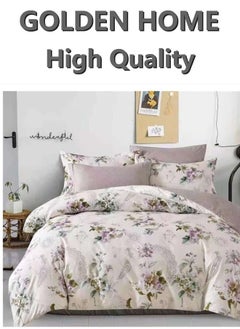 اشتري 6 Piece King/Queen/Single size, striped pattern duvet cover set. set includes 1 Comforter Cover, 1 Fitted Bedsheet, 4 Pillowcases في الامارات