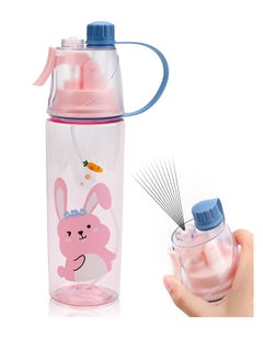 Buy Spray Water Bottle, Leakproof Misting Drinking Bottle with Graduated Design, Portable Reusable Sport Water Bottle for Cycling Hiking Climbing Indoor Outdoor Sport Hydration Cooling, Pink, 600ml in UAE