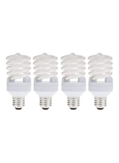 Buy 4-Piece E27 Duluxstar Mini Twist Compact 23W Screw Base Day Light 6500K Fluorescent Bulb in UAE