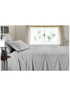 Buy HOTEL COLLECTION Light Grey Double Flat Sheet with 2 Pillow Cases 220x240 cm in UAE