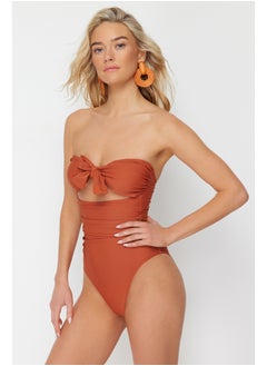 Buy Tile Strapless Cut Out/Windowed Hipster Swimsuit TBESS22MA0001 in Egypt