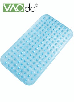 Buy Large Non-slip Bath Mat Bathtub Shower Mat Pvc Non-slip Bath Mat with Suction Cup Bath Mat Blue 40*88CM in UAE