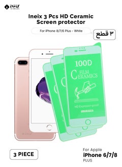 Buy 3 Pcs HD Ceramic Screen Protector For Apple iPhone 6/7/8 Plus - White/Clear in Saudi Arabia