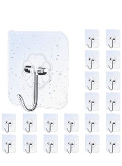 Buy 20 Pieces Waterproof Oilproof Heavy Duty Self Adhesive Sticker Hooks Transparent Wall Hook in Saudi Arabia