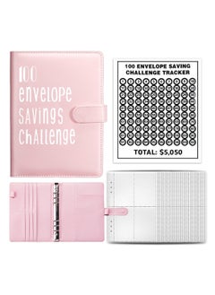 Buy 100 Envelopes Money Saving Challenge, A5 Money Saving Budget Binder, Savings Challenges Book and Digital Stickers, Easy and Fun Way To Save $5,050, Waterproof and Tear-Resistant(Pink) in UAE