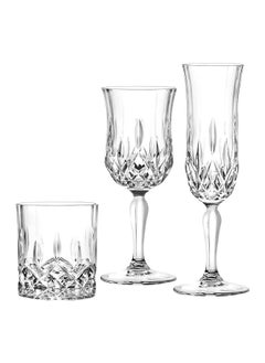 Buy 18-Piece Avant Garde Crystal Opera Goblet and Glass Set Clear in Saudi Arabia