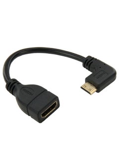 Buy 16cm Gold Plated Mini HDMI Male to HDMI 19 Pin Female Cable, 90 Degree Right Angle in Saudi Arabia