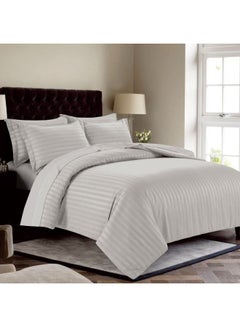 Buy 6-Piece Hotel Style Duvet Cover Set Without Filler Double Size King Grey in Saudi Arabia