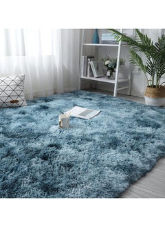 اشتري Soft Rugs Fluffy Carpets Tie-Dye Rugs for Living Room Bedroom Nursery Home Decor Non-Slip Machine Washable Carpet Home Decorative Carpet 100x160 cm Blue في السعودية