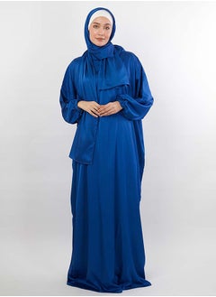 Buy Plain Satin Isdal Blue For Women in Egypt