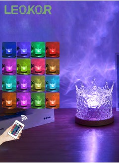 Buy Crystal Ocean Wave Lamp 16 Color Crystal Lamp LED Night Light with Remote for Bedroom USB Rechargeable Bedside Lamps Romantic Lighting in Saudi Arabia