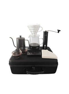 Buy G-50 PLUS Coffee Maker Set / Coffee Grinder / Digital Scale / Glass Server / Acrylic Dripper / 600 ml Pour Over Kettle / x2 Glass Cup / 100pcs Paper Filter / Travel Box - Black in UAE