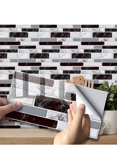 Buy Peel and Stick Wall Tile Stickers for Kitchen Bathroom Black White Marble Style Self Adhesive Backsplash Home Decor 27pcs/Set 10 x 20cm in UAE