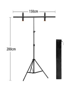 اشتري Professional Photography Photo Backdrop Stand, Adjustable Studio Photography Backdrop Stand Kit, T-Shape Background Frame Support Stand with Clamps في السعودية