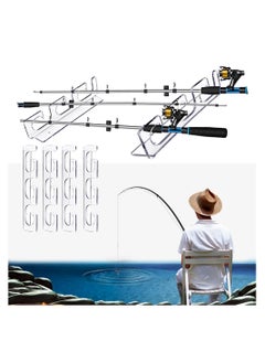 اشتري Fishing Rod Holder 4 Pcs Azonee Transparent Fishing Pole Wall or Ceiling Storage Rack Holder Wall Mount for Garage for Ceiling or Wall-Ultra Strong Weatherproof Indoor and Outdoor Use Holds 6 Rods في الامارات