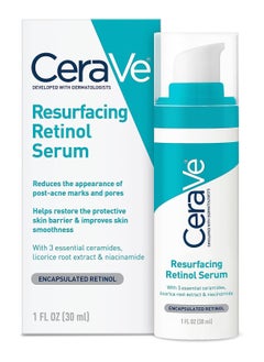 اشتري CeraVe Retinol Serum for Post-Acne Marks and Skin Texture | Pore Refining, Resurfacing, Brightening Facial Serum with Retinol and Niacinamide | Fragrance Free, Paraben Free & Non-Comedogenic| 1 Oz في الامارات