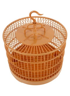 Buy Large Decorative Round Hanging Bird Cage with Sturdy Top Hook and Dual Feeders - Ideal for Small Birds Elegant Golden Finish in Saudi Arabia