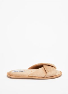 اشتري Solid Slip On Cross Strap Bedroom Slides في السعودية