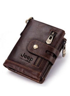 Buy JEEP Leather Wallet Large Capacity Wallet Retro Wallet Men's Wallet in UAE