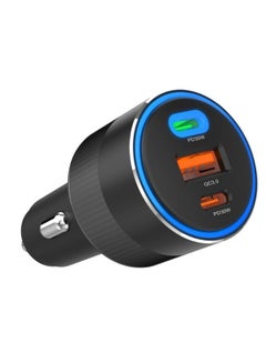 Buy 84W USB C Fast Car Charger, 3-Ports Cigarette Lighter USB Charger PD 30W + 30W & QC 3.0 Fast Car Adapter Compatible with iPhone, iPad, Tablet & Android, Car Fast Charger Power Adaptor in UAE