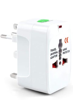 اشتري Universal Travel Adapter with USB Ports – International All-in-One Travel Charger (White) في الامارات