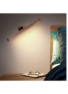 اشتري Led Wooden Wall Lamp, 360° Rotatable Magnetic Light Battery Operated Wall Lights USB Rechargeable Dimmable Led Night Light for Reading Light, Makeup Light and Household Lighting في السعودية