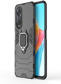 Buy Shockproof Silicone + Hard Plastic Case Cover Compatible with Oppo A98 5G (black) in Egypt