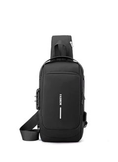 اشتري Crossbody Sling Bag Shoulder Backpack, Anti-theft Chest Waterproof Bag One Strap Sling Bags with USB Charging Port for Hiking Cycling Travelling Outdoor.  ( Black ) في الامارات