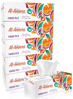 اشتري Al Ameera, Facial Tissue box 150 Sheets, 2 Ply Tissues Premium Softness and Quality Tissues Box في الامارات