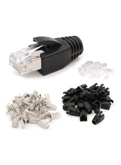 Buy Cat7 Shielded Rj45 Connector Cat6A Ethernet Modular Plug with Load Bar and Boots 20 Sets in UAE