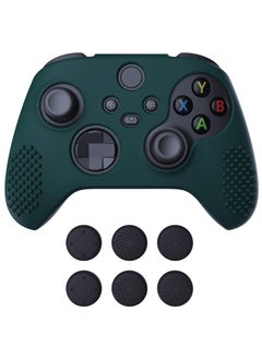 اشتري PlayVital Racing Green 3D Studded Edition Anti-slip Silicone Cover Skin for Xbox Series X Controller, Soft Rubber Case Protector for Xbox Series S Controller with 6 Black Thumb Grip Caps - SDX3004 في مصر