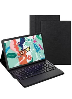 اشتري Galaxy Tab S7 FE Keyboard Case 12.4" 2021, Wireless Detachable Keyboard + Folio Smart PU Case Cover Auto Sleep/Wake Magnetic for Samsung Galaxy Tab S7 FE 2021 (SM-T730/T736B) (Black) في الامارات