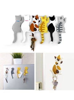 Buy Magnetic Refrigerator Stickers, Cartoon Cats Magnetic Suction Refrigerator Hook PVC Decorative Household Items Can Be Used to Hang Photos Memo Keys (6 Pieces) in UAE