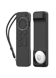 Buy Case Compatible With 2022 Apple Tv 4K Hd Siri Remote 3Rd Generation [Airtag Holder Built In] All Around Cover Apple Tv Remote Siri Remote (2Nd) And Airtag (Black) in Saudi Arabia