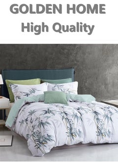 Buy King/queen/single size, striped pattern duvet cover set. 6 Piece set includes 1 Comforter Cover, 1 Fitted Bedsheet, 4 Pillowcases in UAE