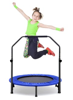 Buy Portable Trampoline for Indoor/Garden Fitness Workout with Adjustable Handrail 40 Inch in Saudi Arabia