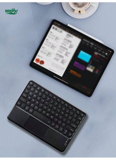 Buy Round Key Wireless Touch Keyboard, Magnetic Wireless Keyboard For Tablets, Smartphones, Portable Wireless Office Keyboard in UAE