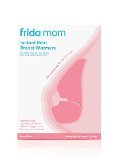 Buy Frida Mom Instant Heat Reusable Breast Warmers - Reusable Click-to-Heat Relief in an Instant for Nursing + Pumping Moms - 2 Sets - 2 Small + 2 Large Heat Packs in UAE