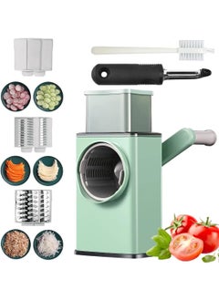 Buy Rotary Cheese Grater for Vegetable Cheese Slicing Cutting, Mandoline Drum Slicer Manual Shredder Grater Round Cheese Slicer Rotary Drum Grater Round Mandoline Grater Rotary Slicer Shredder in UAE