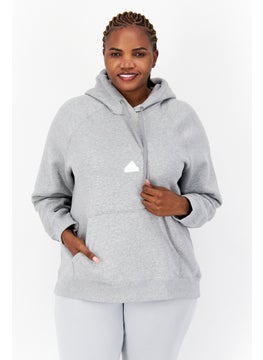 اشتري Women Sportswear Fit Brand Logo Training Hoody, Grey في الامارات