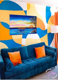 Buy Sunset on the Beach Painting Decorative Wall Art Wall Decor Card Board MDF Home Decor for Living Room, Drawing Room, Office Room and Bedroom 60CM x 40CM in Saudi Arabia