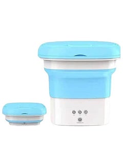 Buy Mini folding Washing Machine with 3 Modes Deep Cleaning Half Automatic Washt, Foldable Washing Machine with Soft Spin Dry for Socks, Baby Clothes, Towels, Delicate Items Blue in UAE